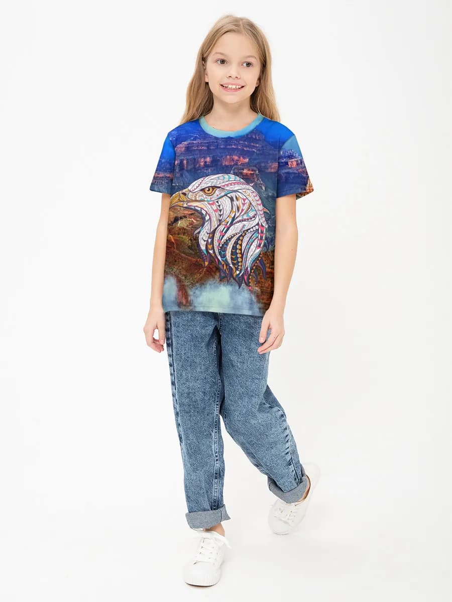Girls' basic cotton T-shirt