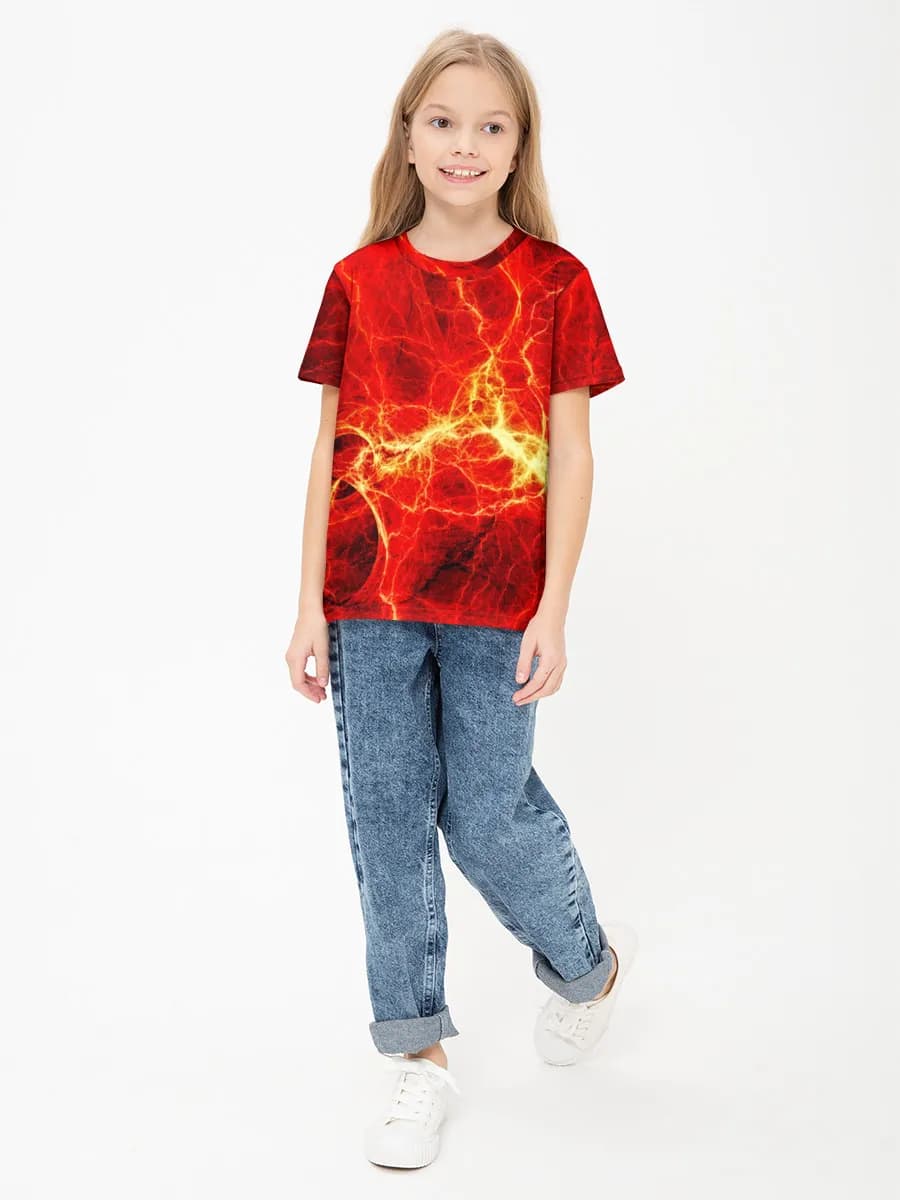Girls' basic cotton T-shirt