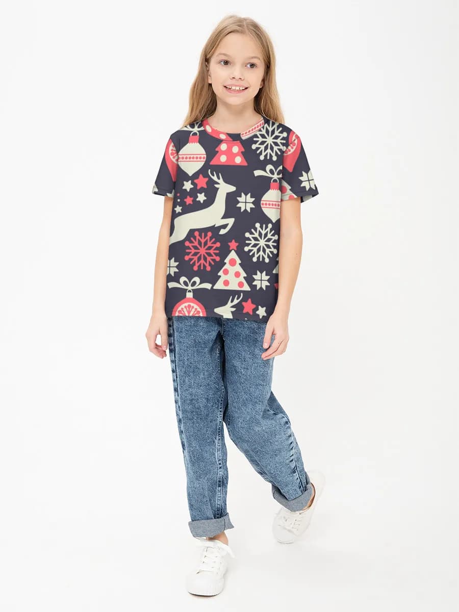 Girls' basic cotton T-shirt