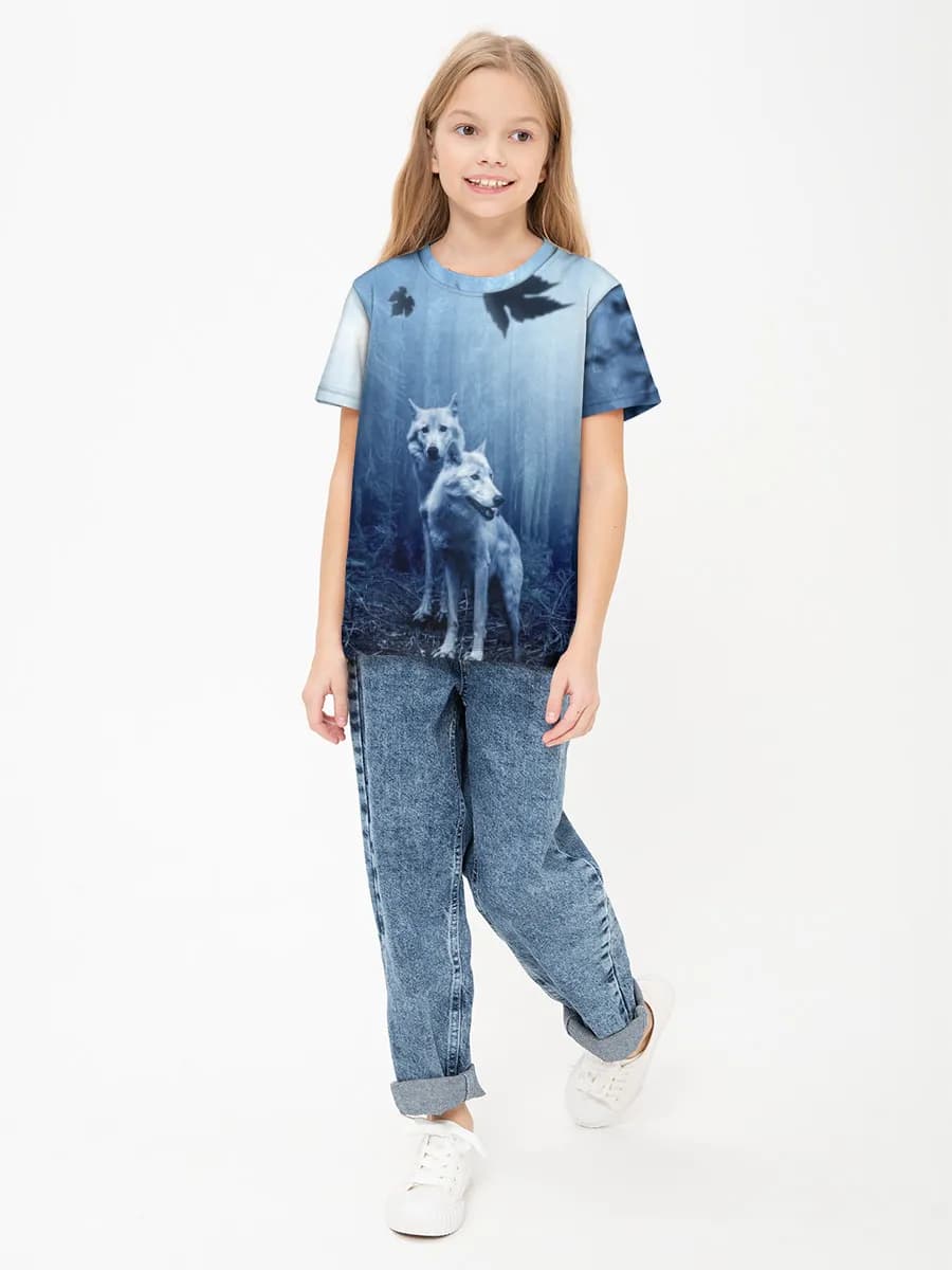Girls' basic cotton T-shirt