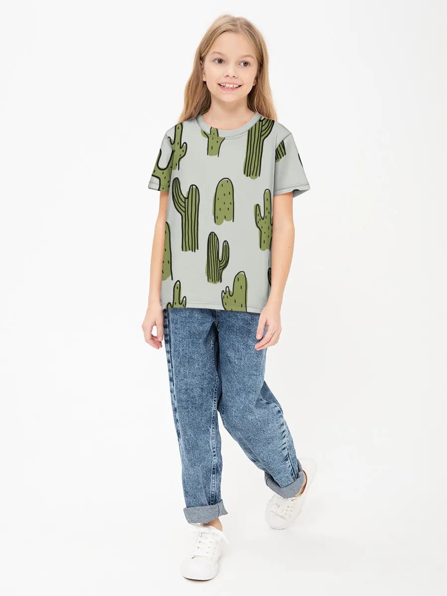 Basic Baumwoll-T-Shirt Mädchen