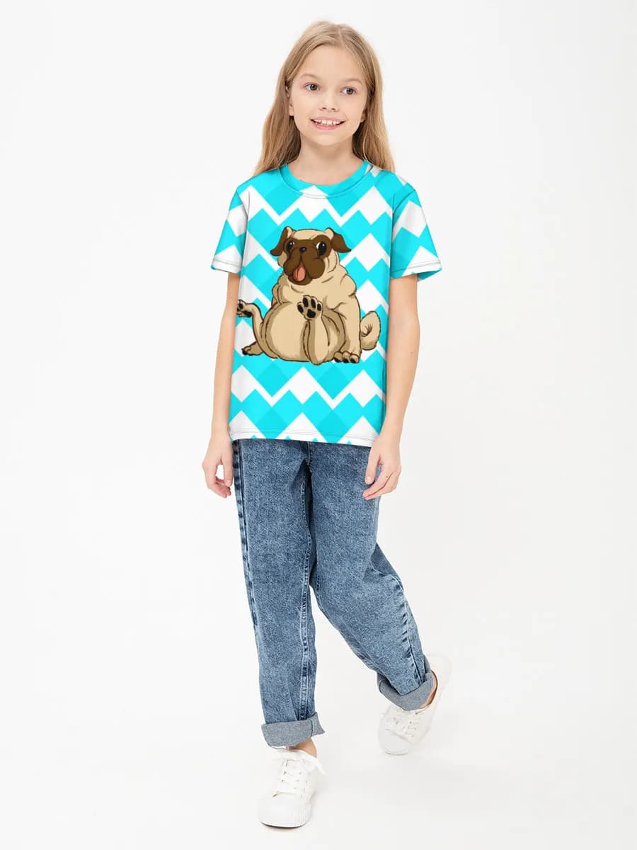Girls' basic cotton T-shirt