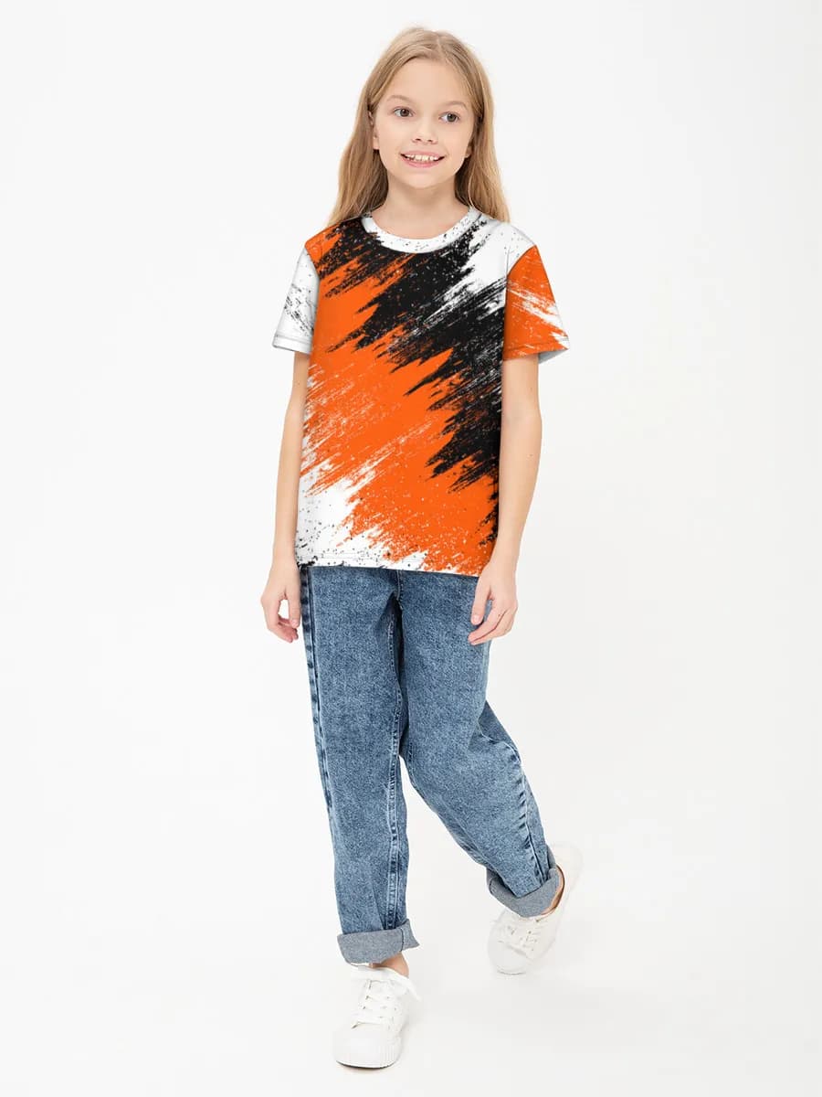 Girls' basic cotton T-shirt