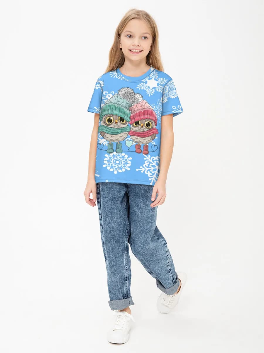 Girls' basic cotton T-shirt