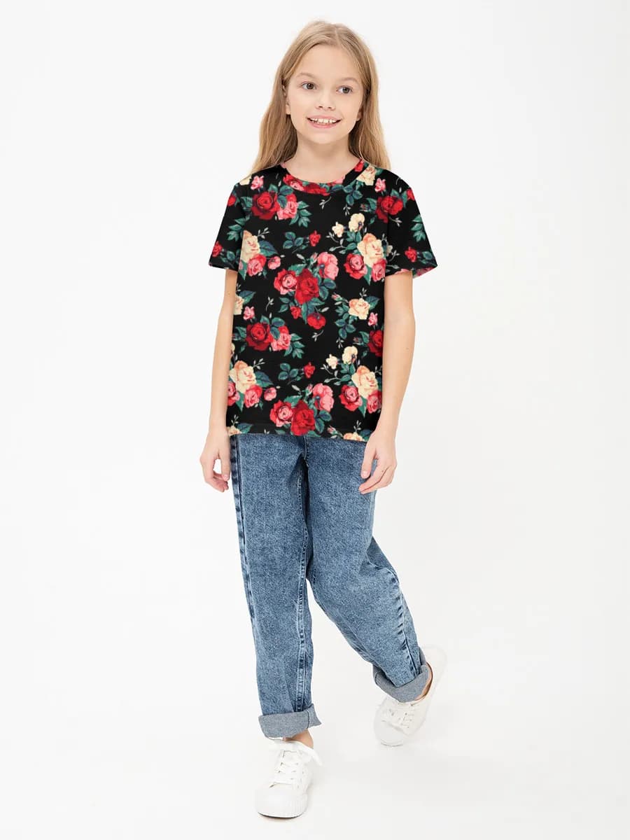 Basic Baumwoll-T-Shirt Mädchen