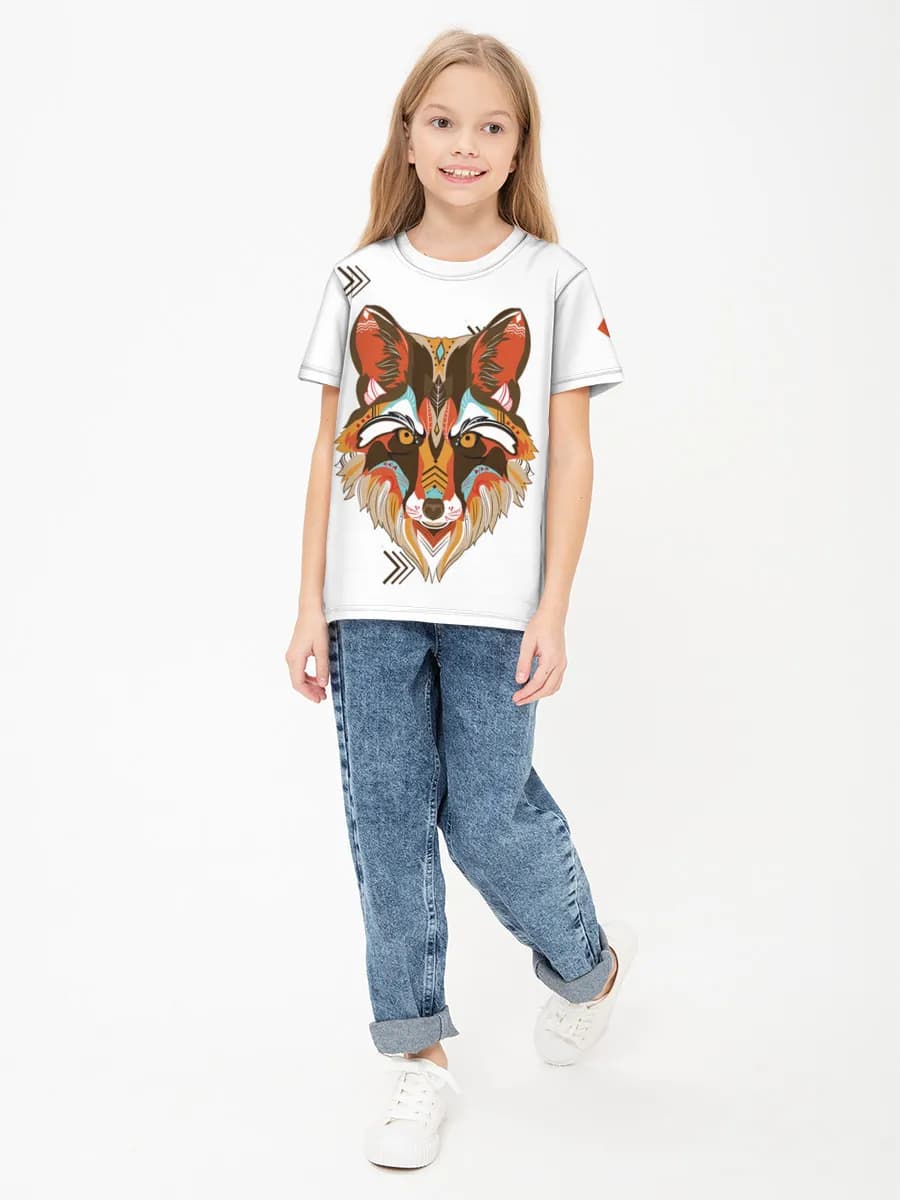 Girls' basic cotton T-shirt