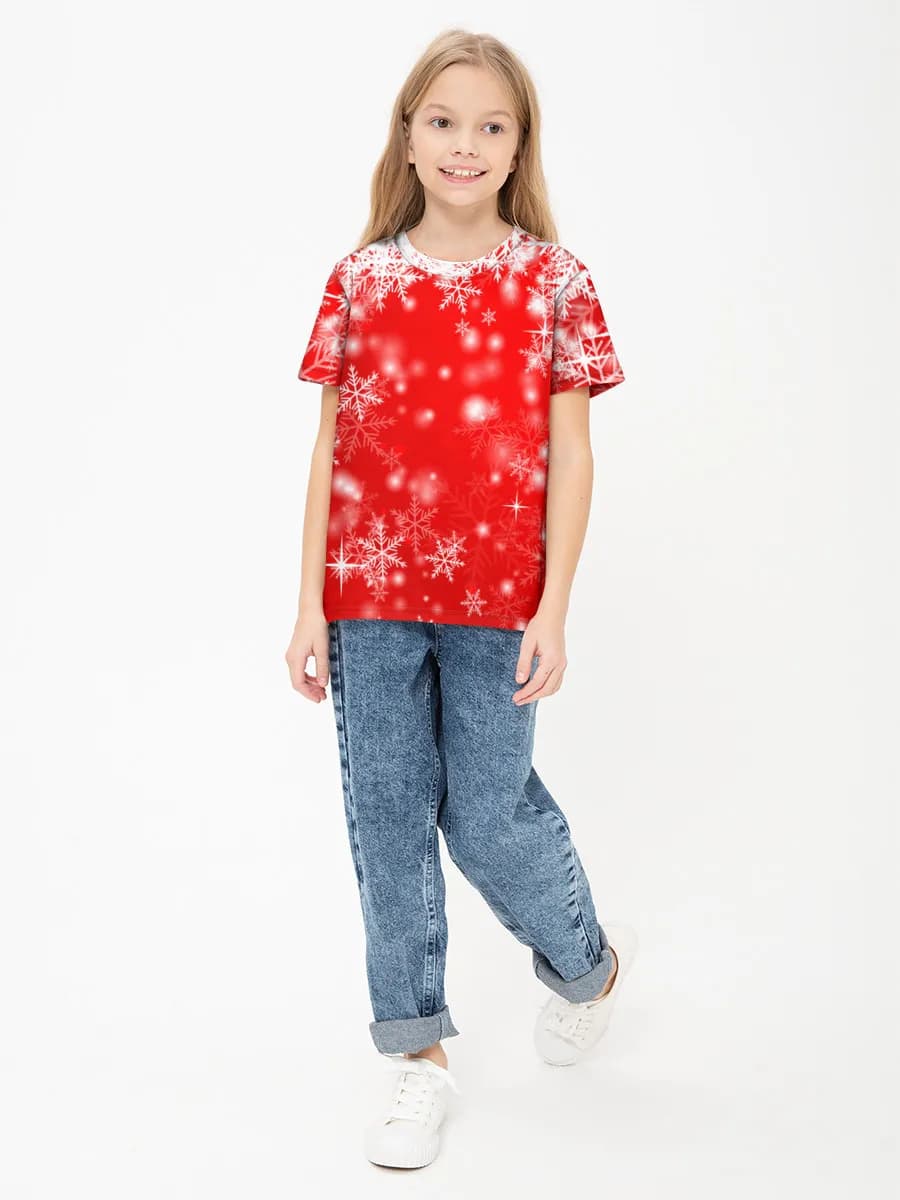 Girls' basic cotton T-shirt