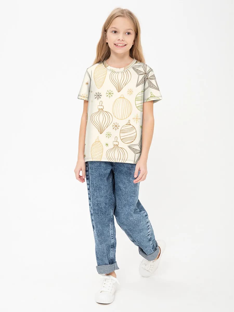 Girls' basic cotton T-shirt