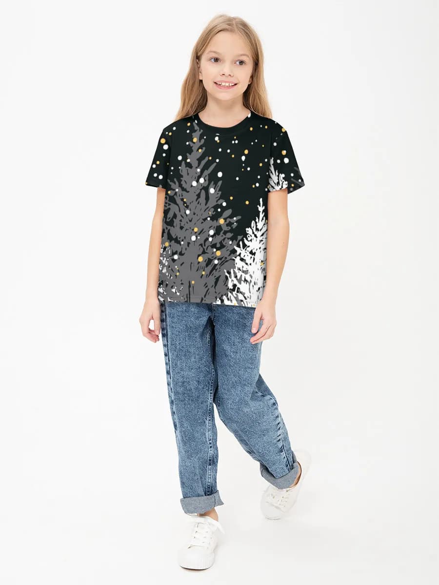 Girls' basic cotton T-shirt