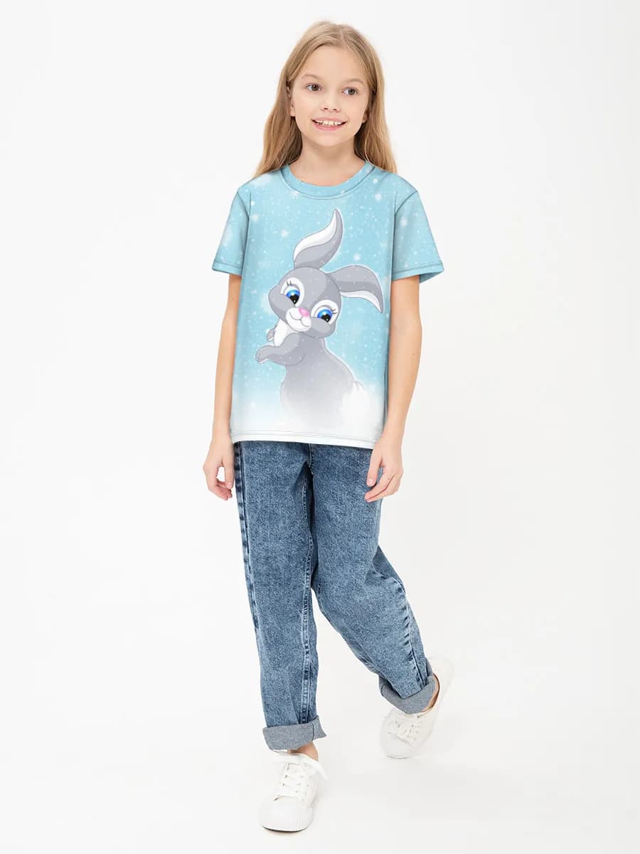 Girls' basic cotton T-shirt