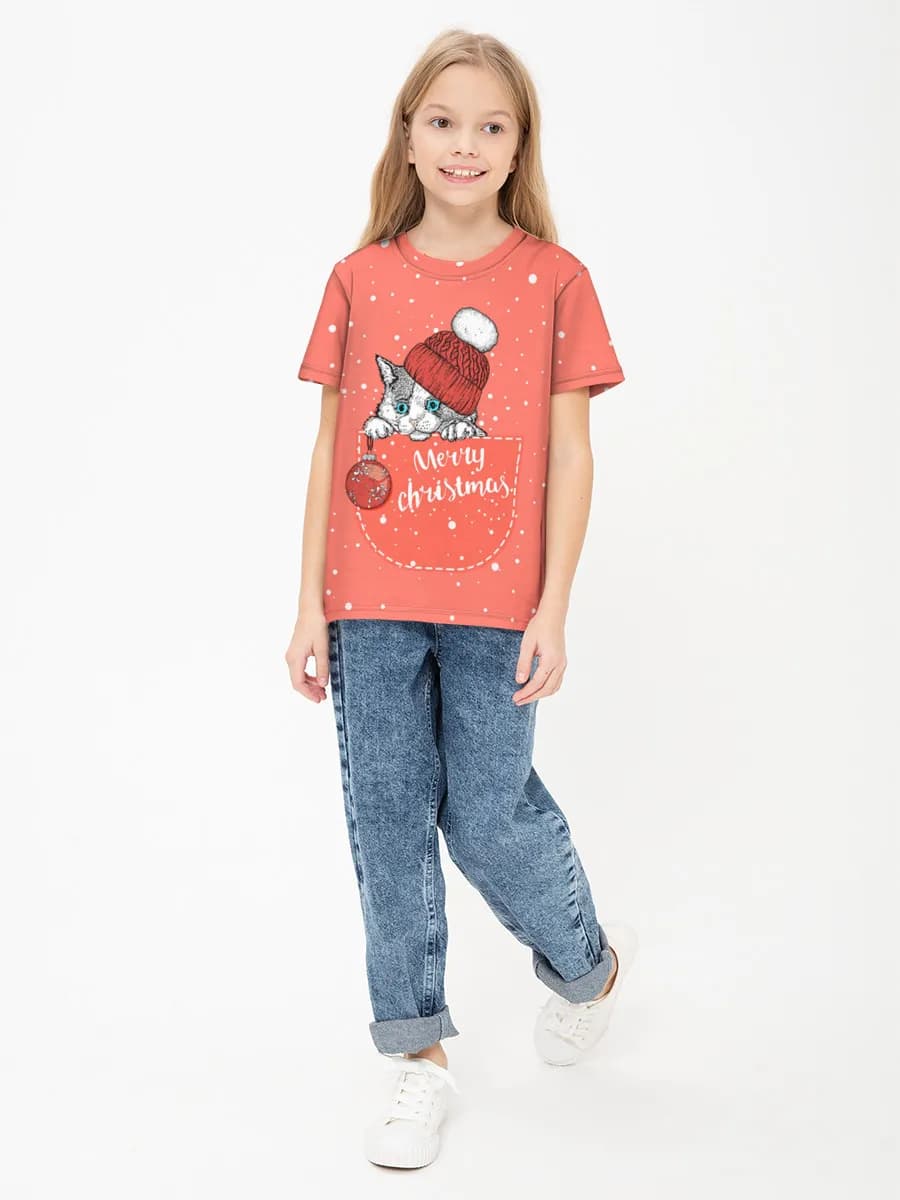 Girls' basic cotton T-shirt