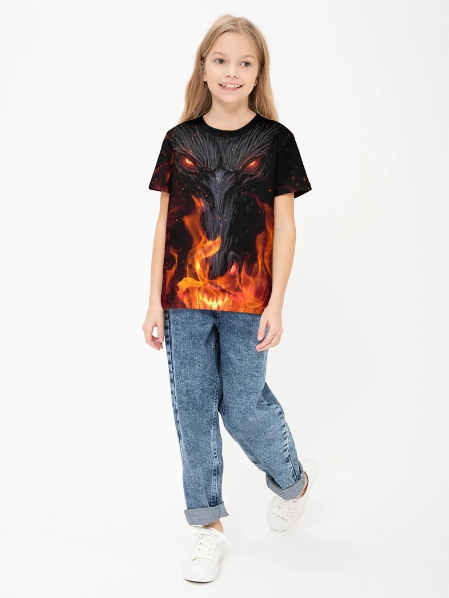 Girls' basic cotton T-shirt