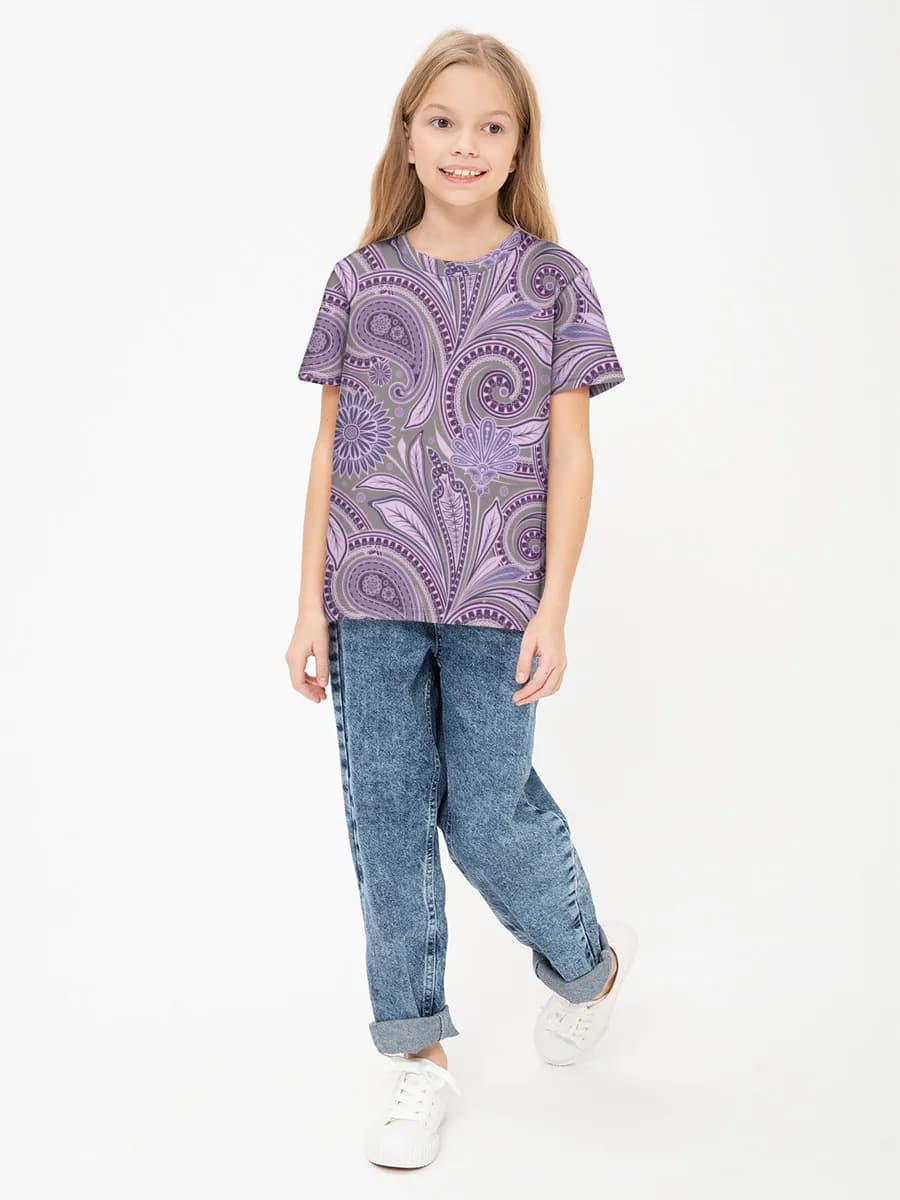 Girls' basic cotton T-shirt