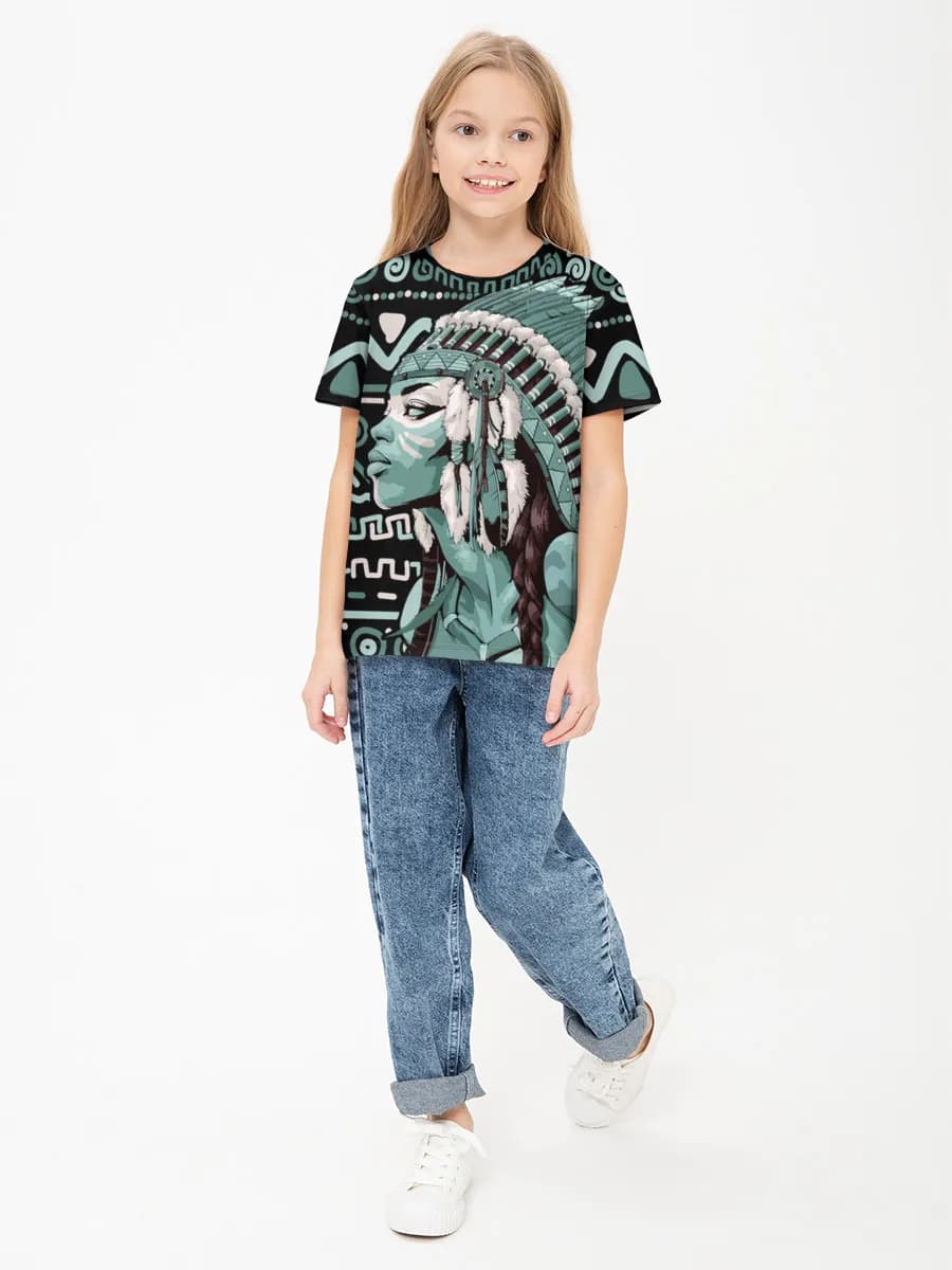 Girls' basic cotton T-shirt
