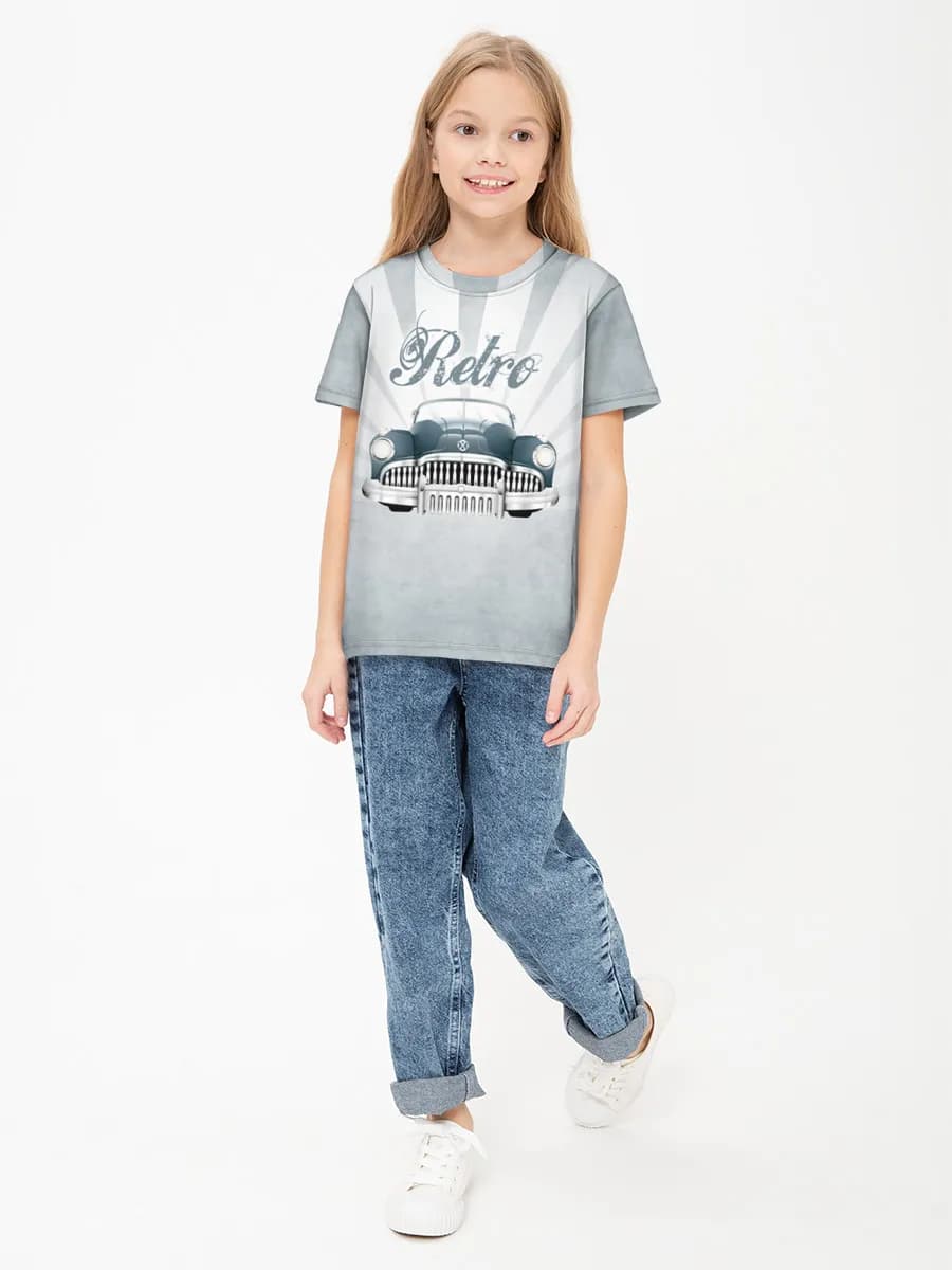 Girls' basic cotton T-shirt