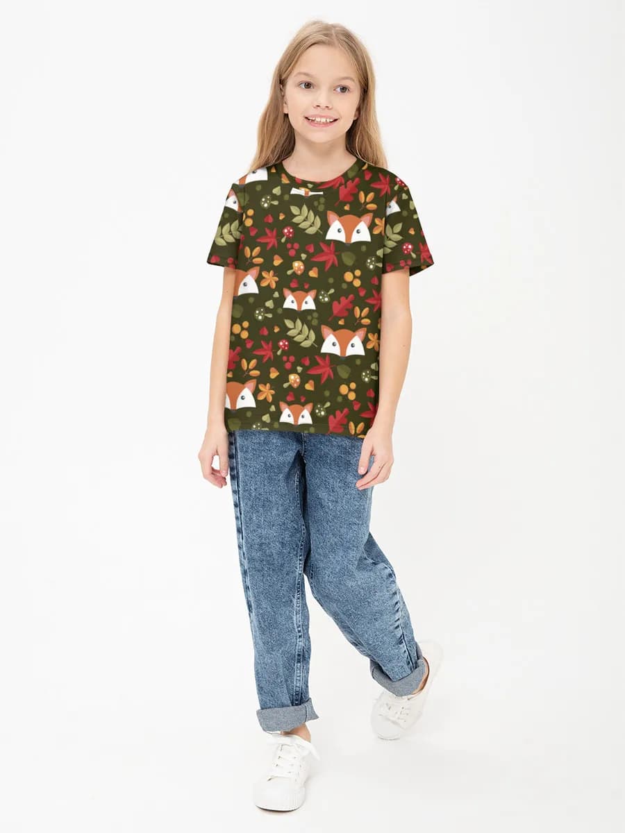 Girls' basic cotton T-shirt