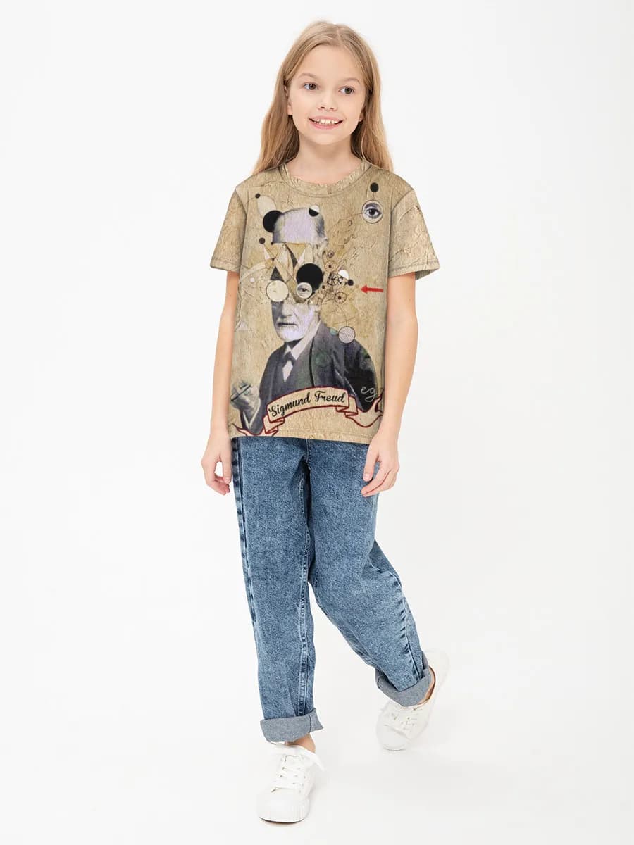 Girls' basic cotton T-shirt