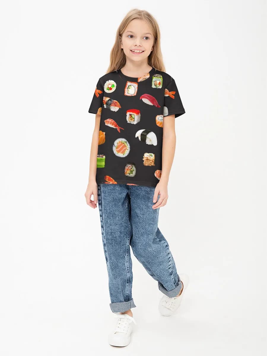 Girls' basic cotton T-shirt