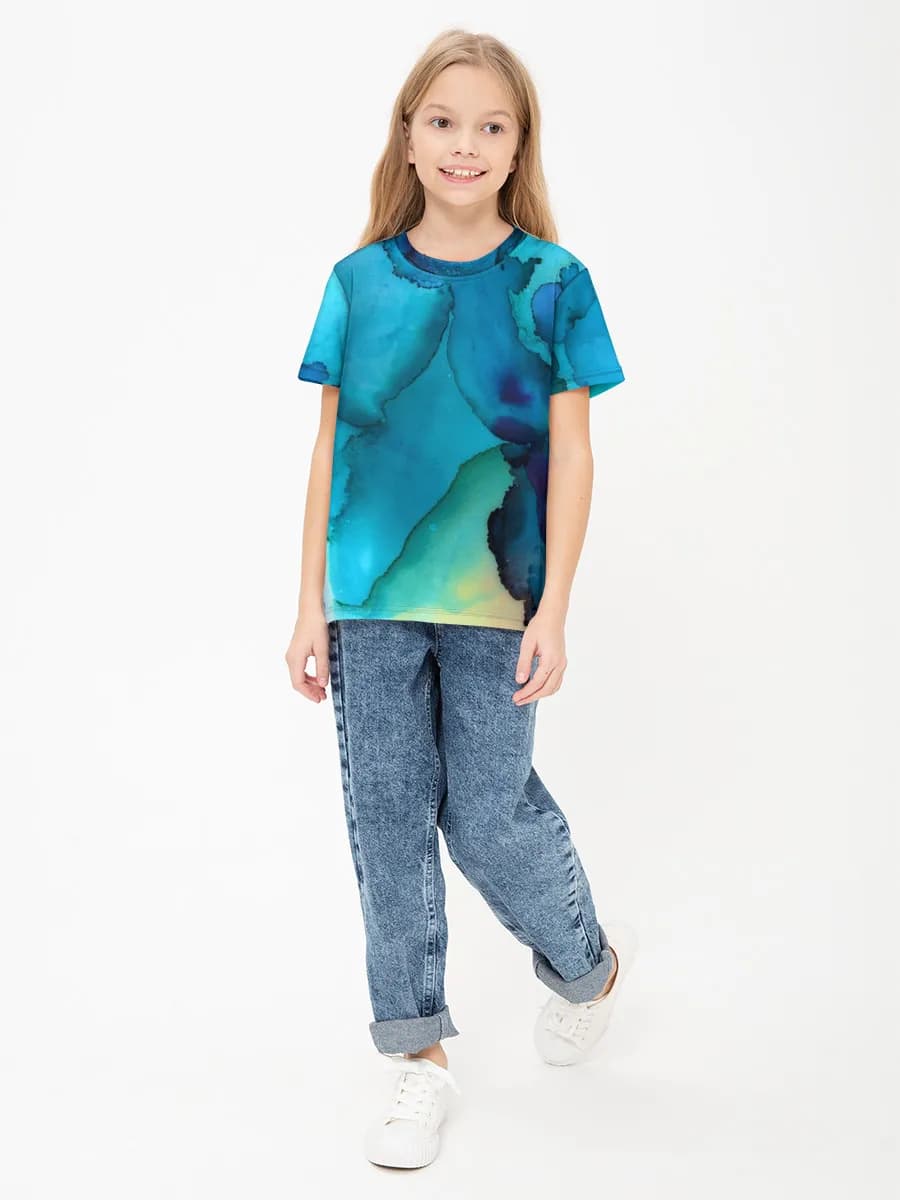 Girls' basic cotton T-shirt