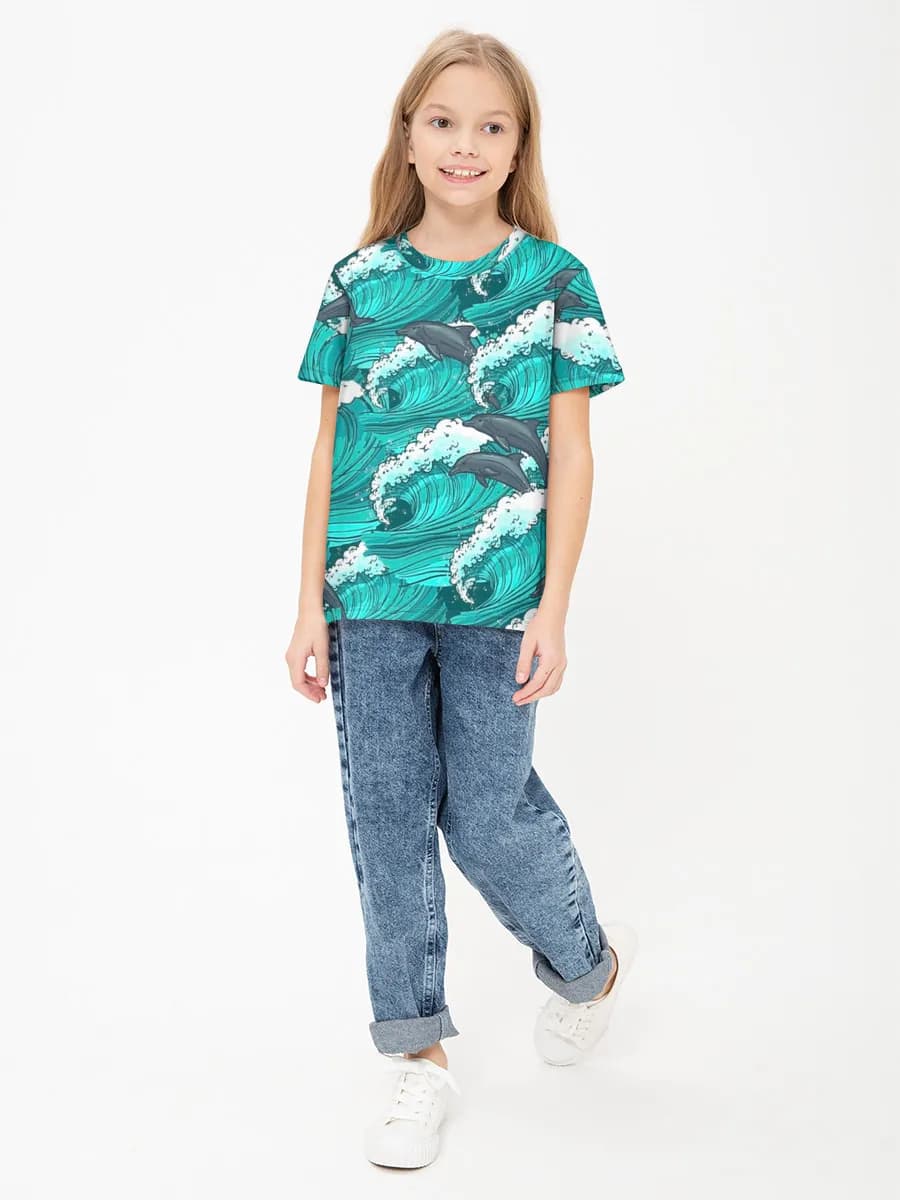 Basic Baumwoll-T-Shirt Mädchen