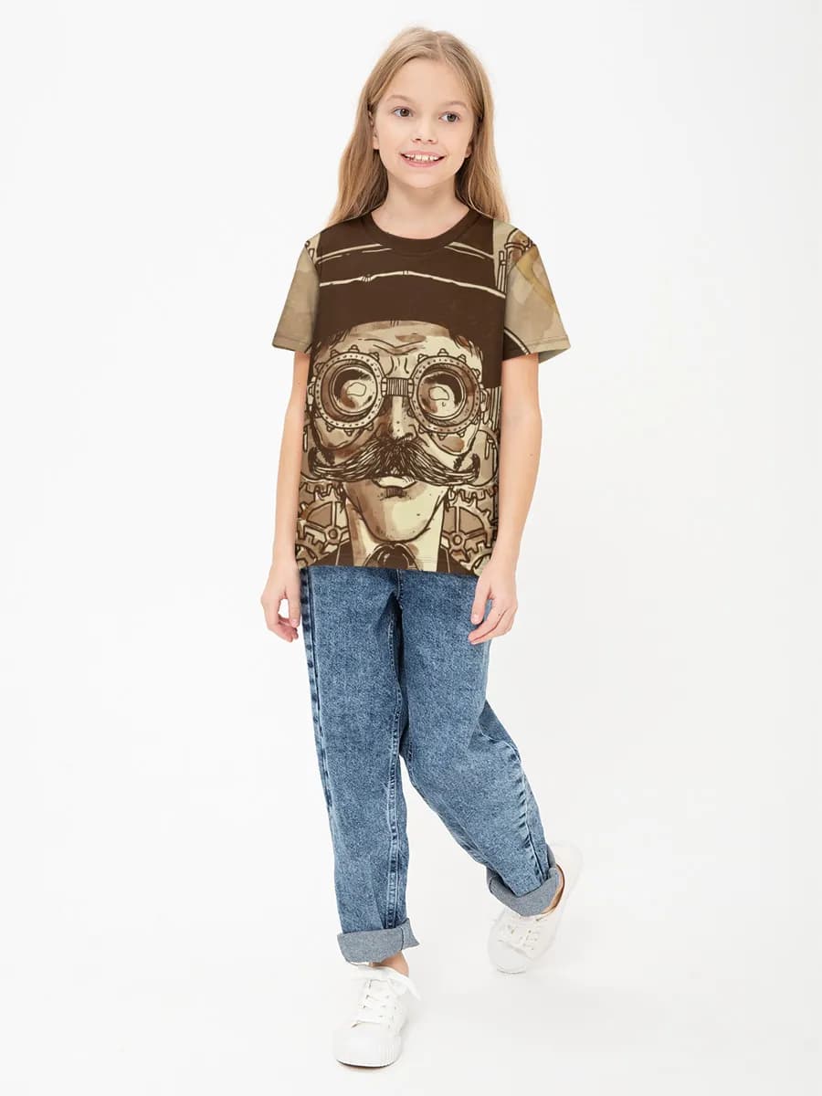 Girls' basic cotton T-shirt