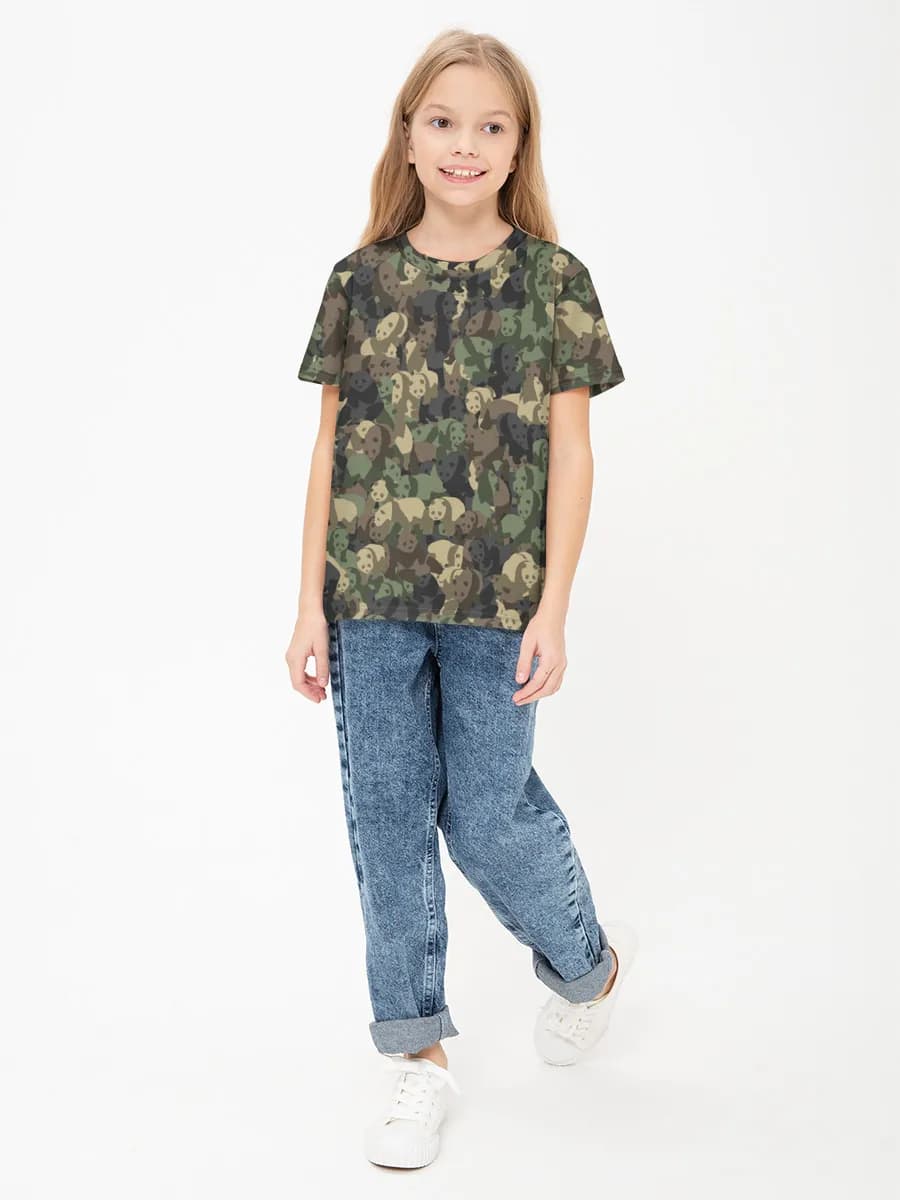 Girls' basic cotton T-shirt