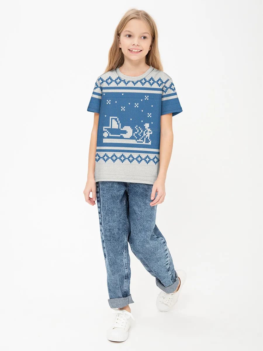 Girls' basic cotton T-shirt