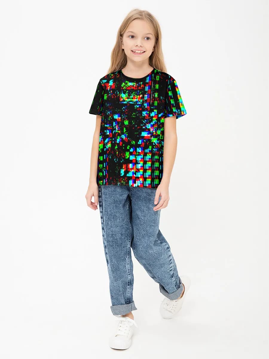 Girls' basic cotton T-shirt