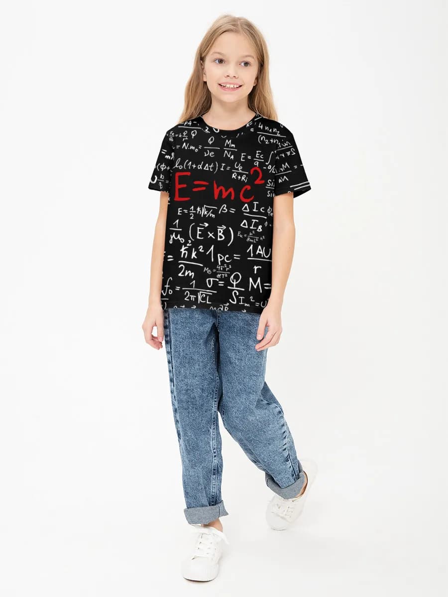 Girls' basic cotton T-shirt