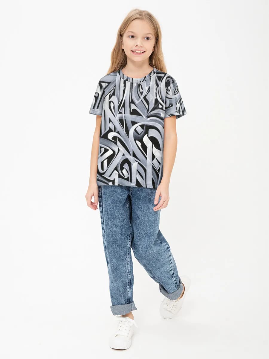 Girls' basic cotton T-shirt