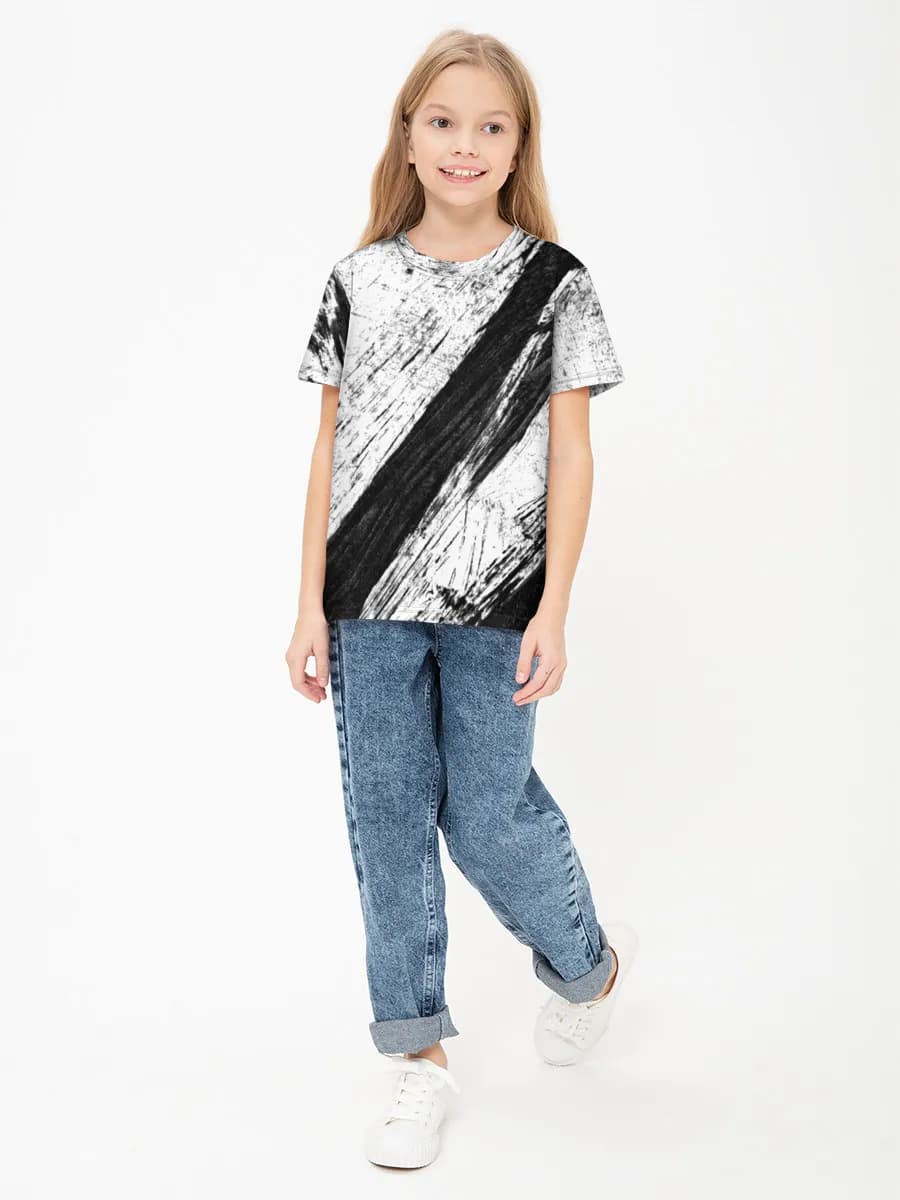 Girls' basic cotton T-shirt
