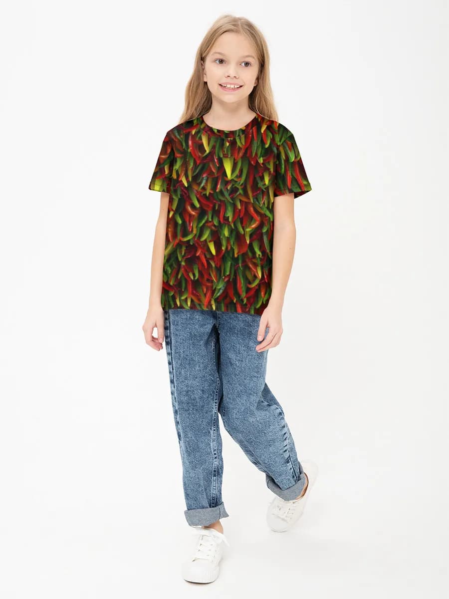 Girls' basic cotton T-shirt