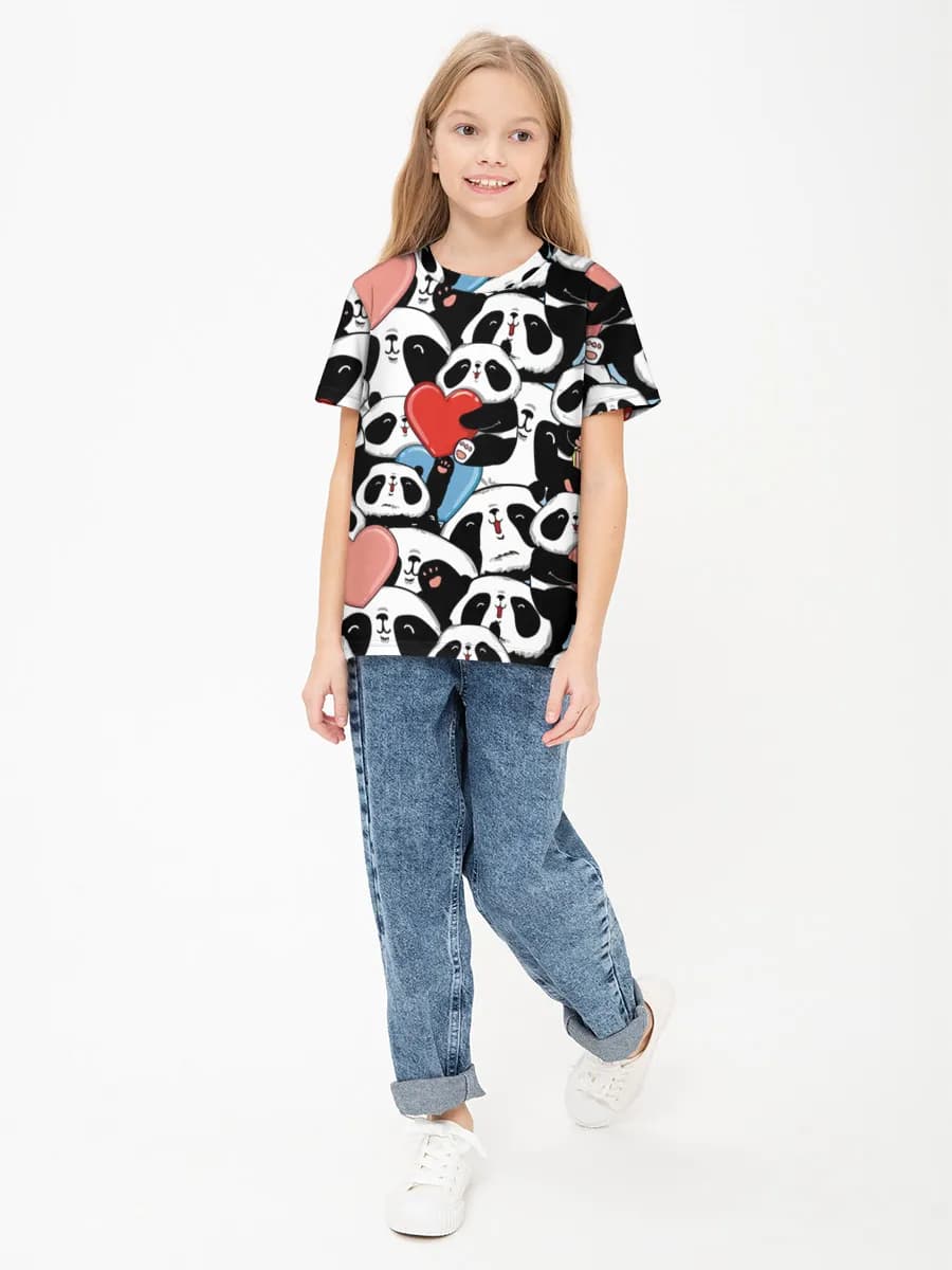 Girls' basic cotton T-shirt