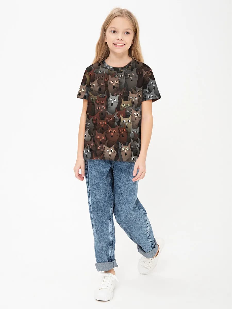 Girls' basic cotton T-shirt