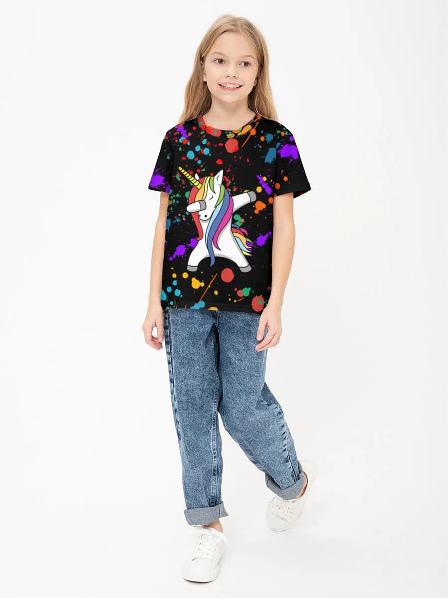 Girls' basic cotton T-shirt