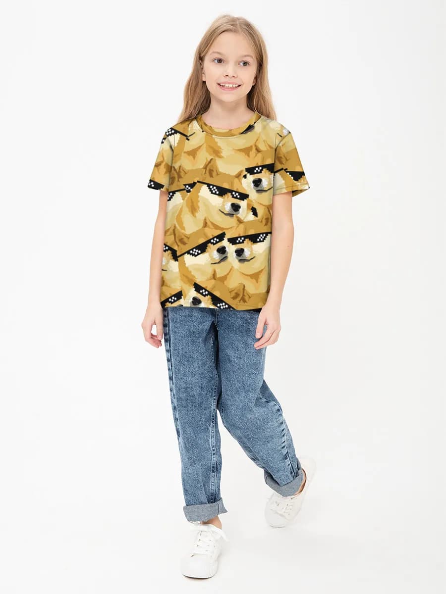 Girls' basic cotton T-shirt