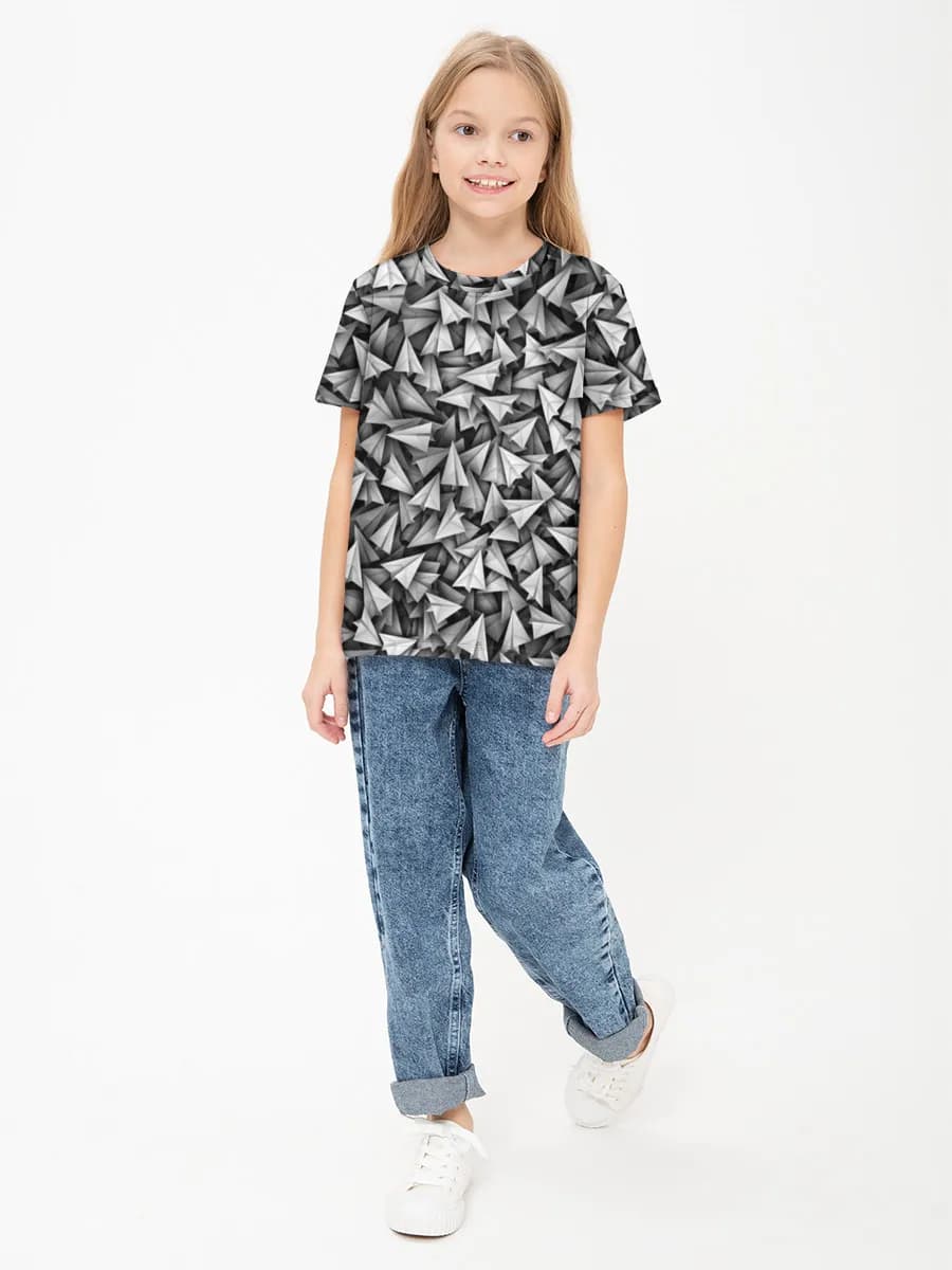 Girls' basic cotton T-shirt