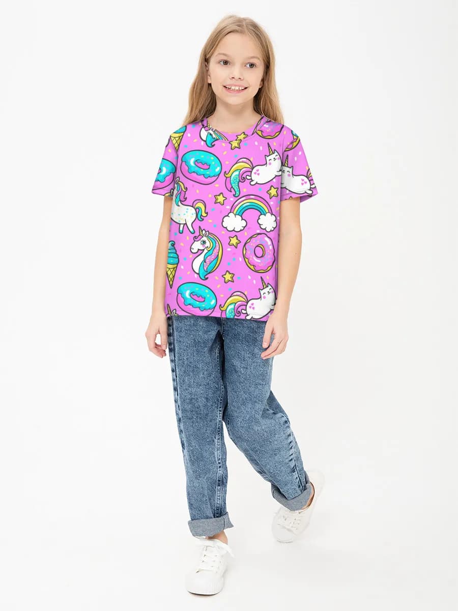Camiseta Básica de Algodón Niña