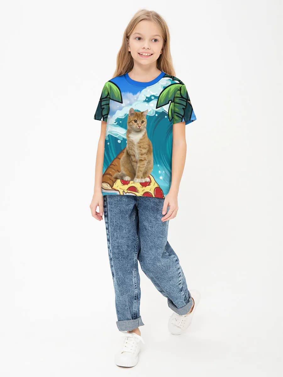 Girls' basic cotton T-shirt