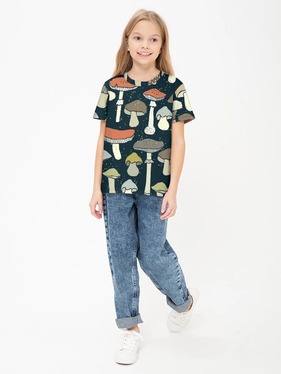 Girls' basic cotton T-shirt