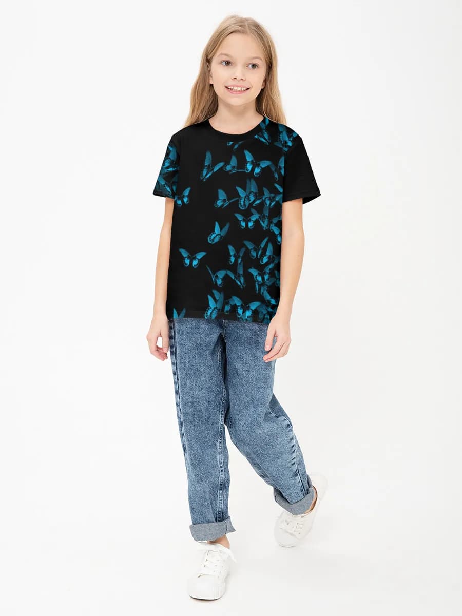Girls' basic cotton T-shirt