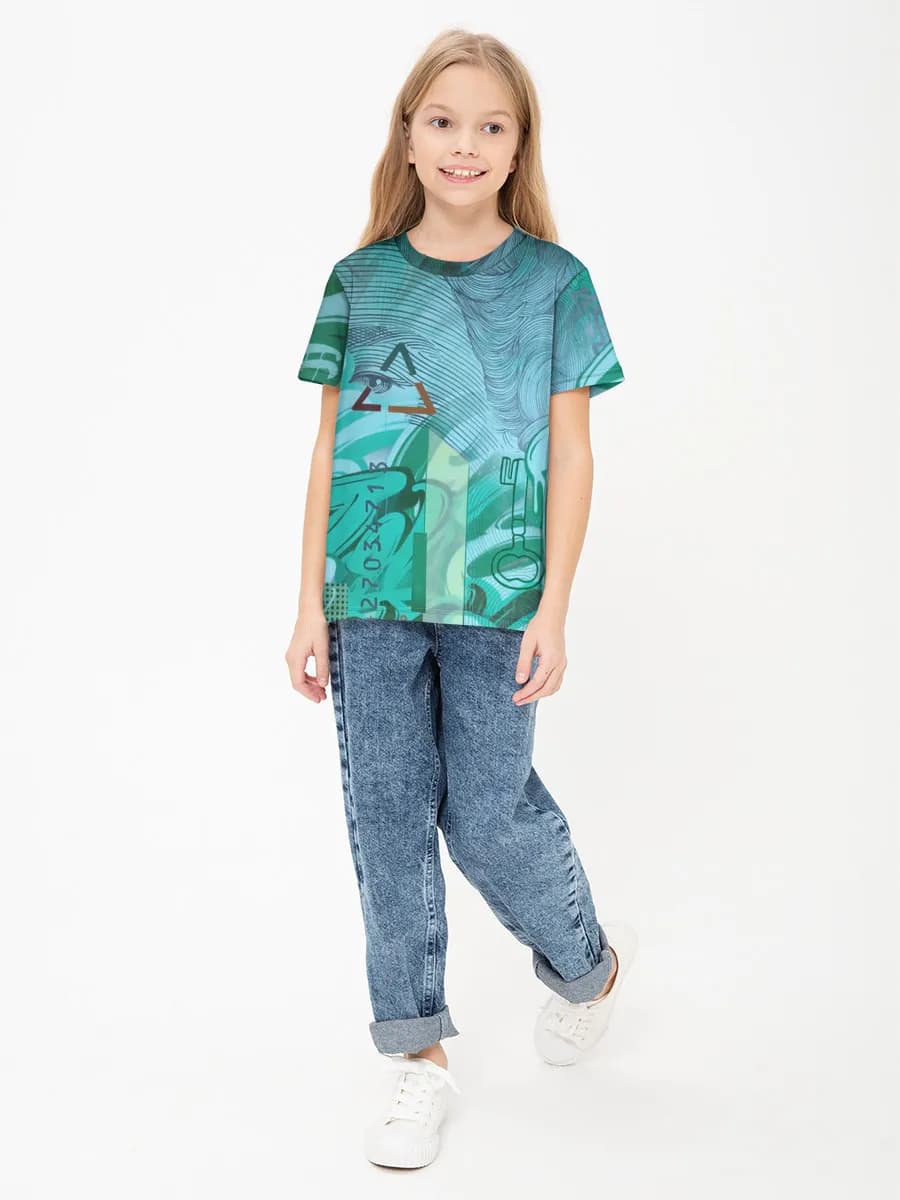 Girls' basic cotton T-shirt