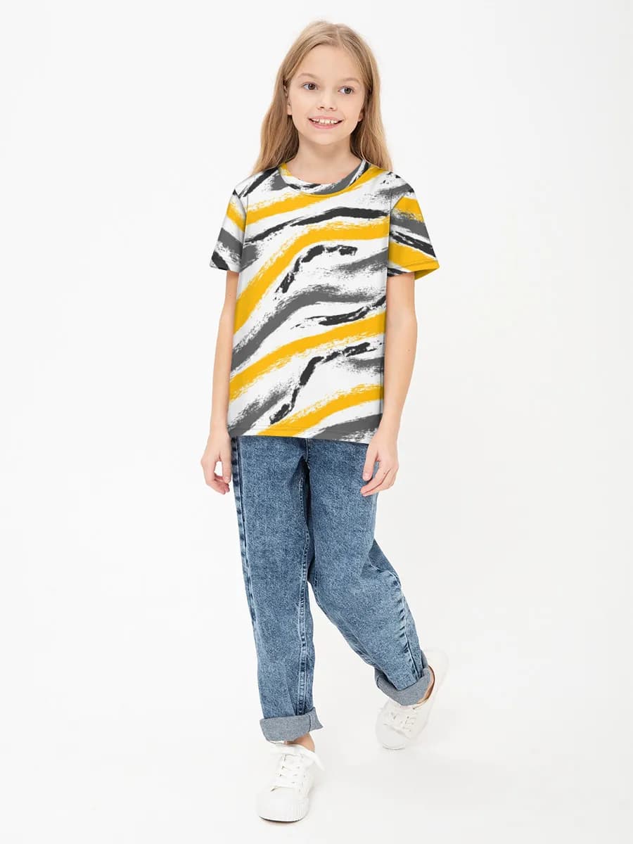 Girls' basic cotton T-shirt