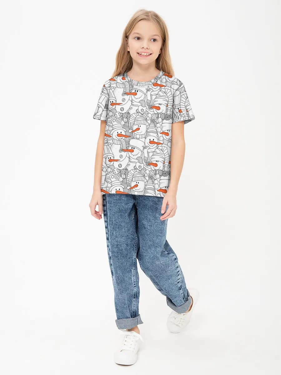 Basic Baumwoll-T-Shirt Mädchen