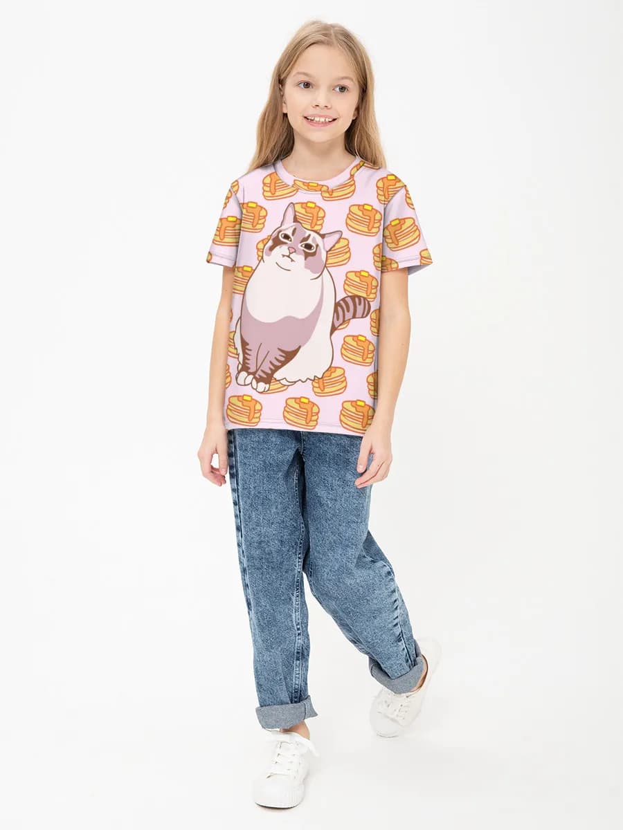 Girls' basic cotton T-shirt