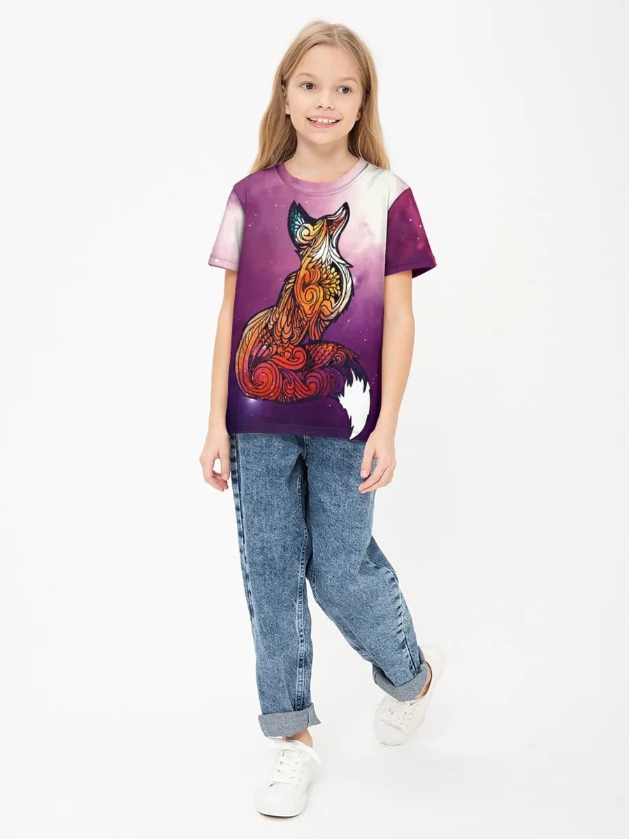 Girls' basic cotton T-shirt