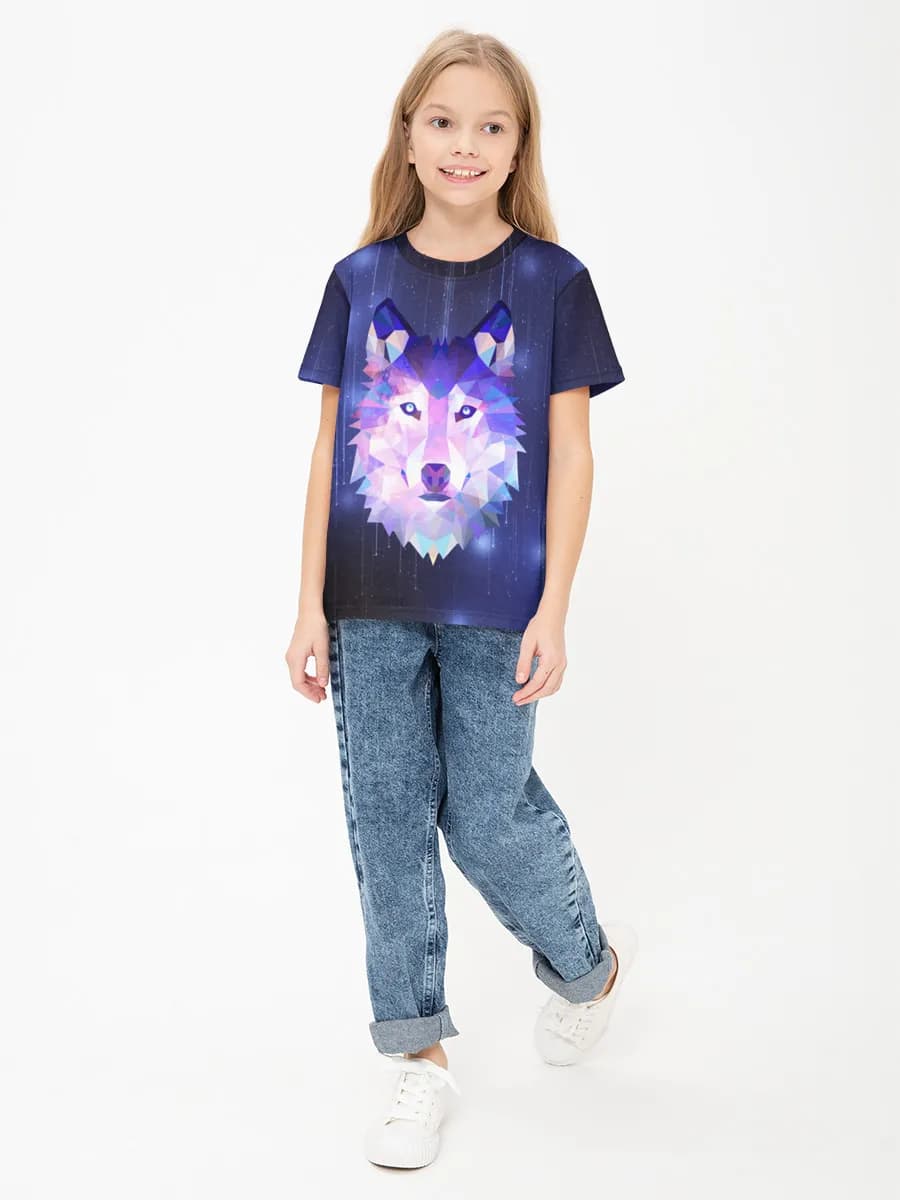 Girls' basic cotton T-shirt