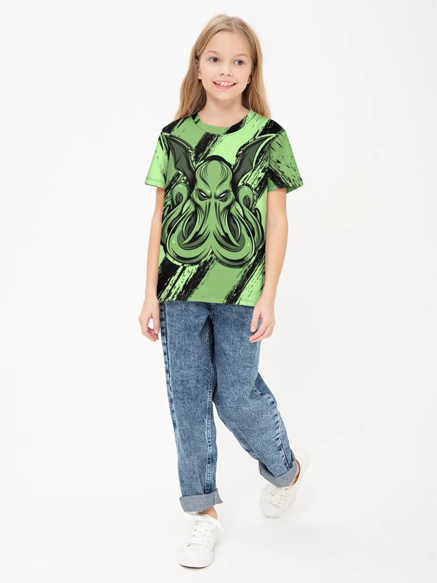 Girls' basic cotton T-shirt