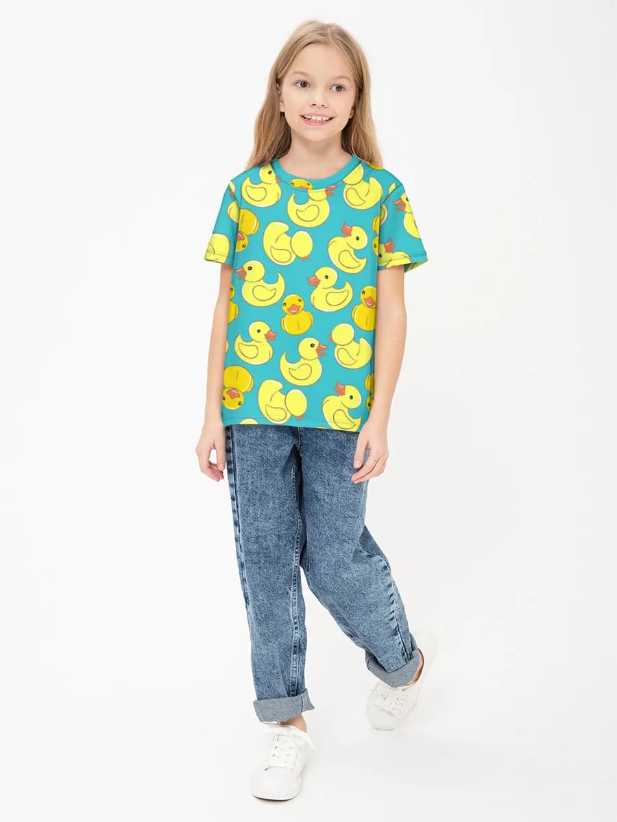 Girls' basic cotton T-shirt