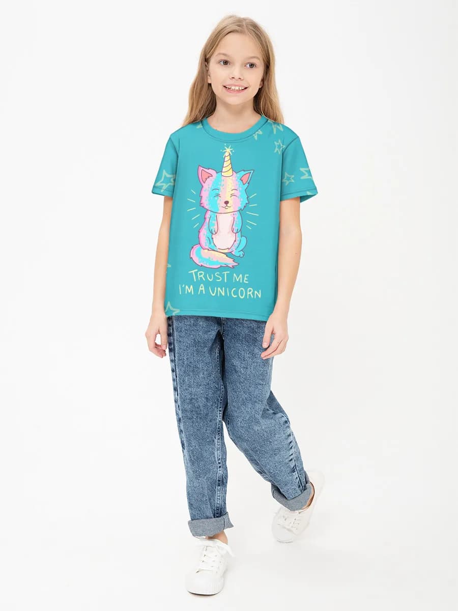 Basic Baumwoll-T-Shirt Mädchen